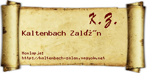 Kaltenbach Zalán névjegykártya